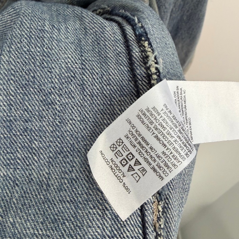 Lucky Brand Boyfriend Trucker Denim Jacket Jean Jacket Distressed Size Medium - Picture 5 of 8